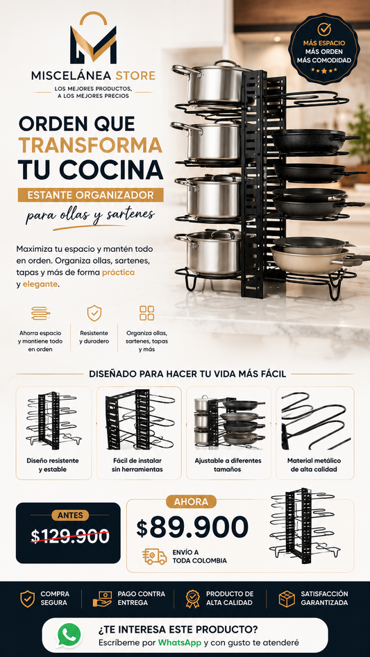 Estante Organizador Para Ollas Y Sarten