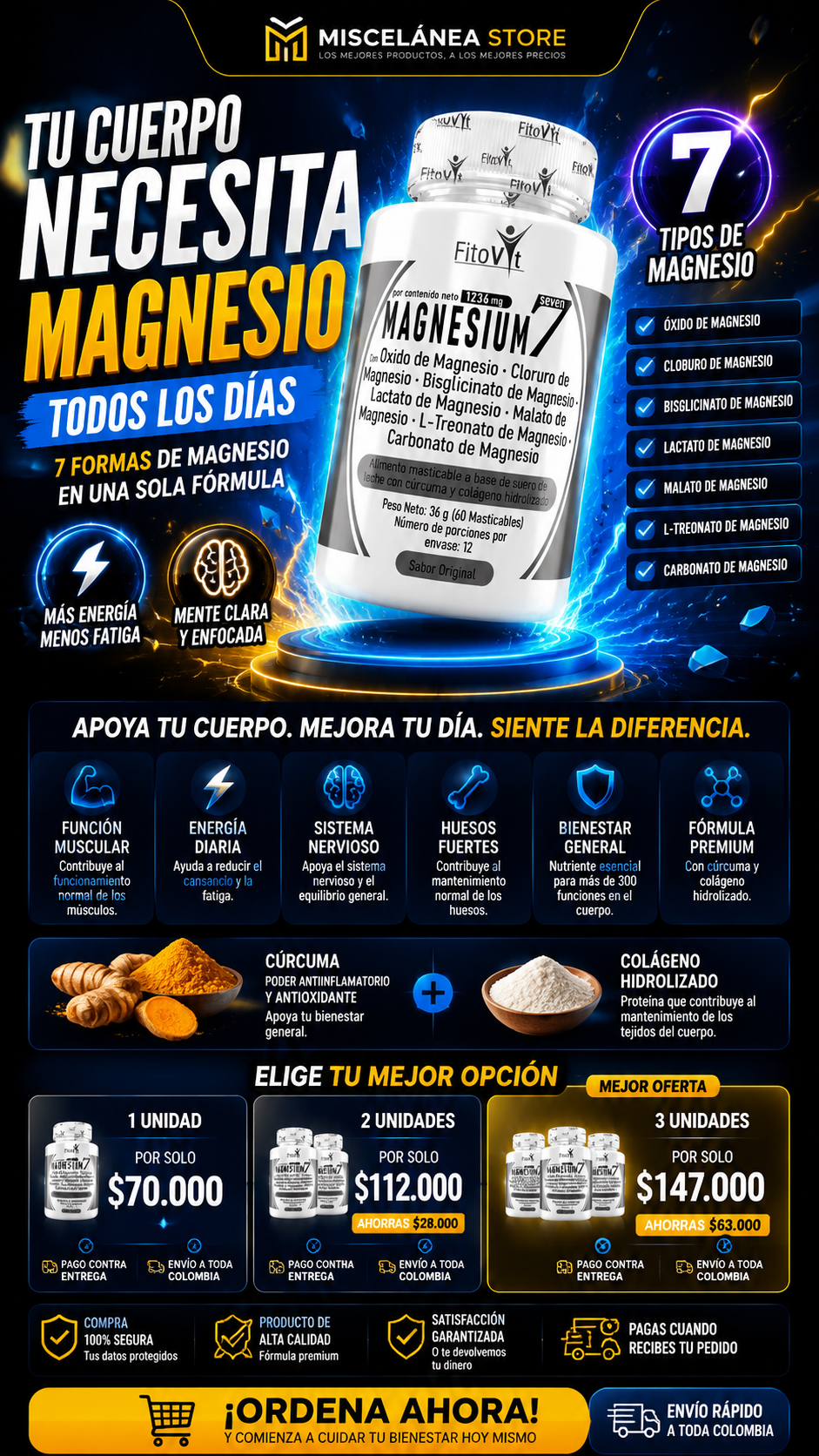 MAGNESIO 7 resistencia y enfoque 60 Cap