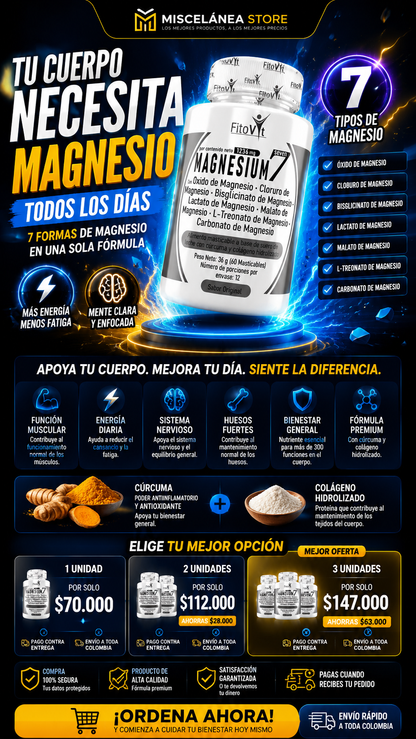 MAGNESIO 7 resistencia y enfoque 60 Cap