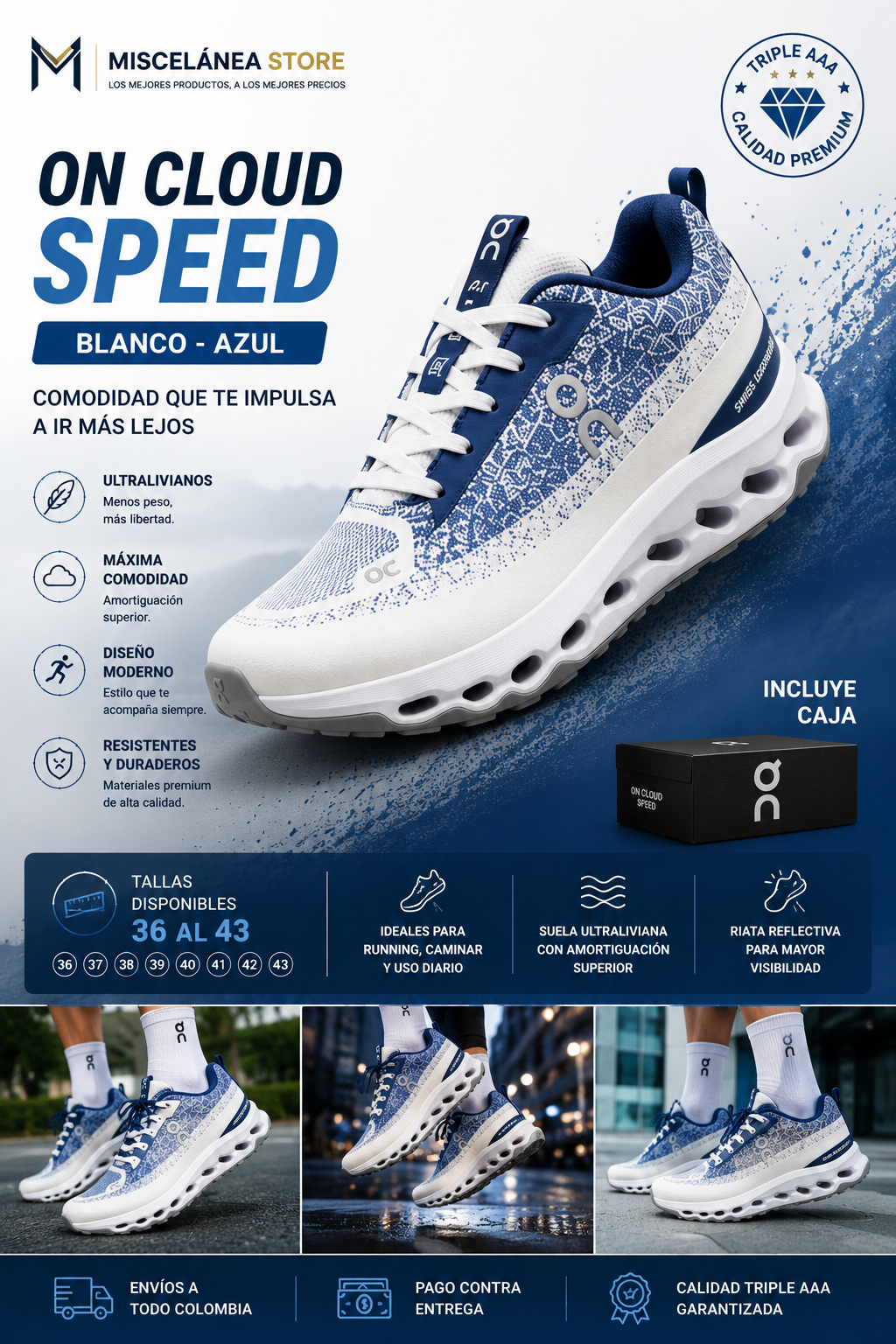 TENIS PREMIUM ON CLOUD SPEED