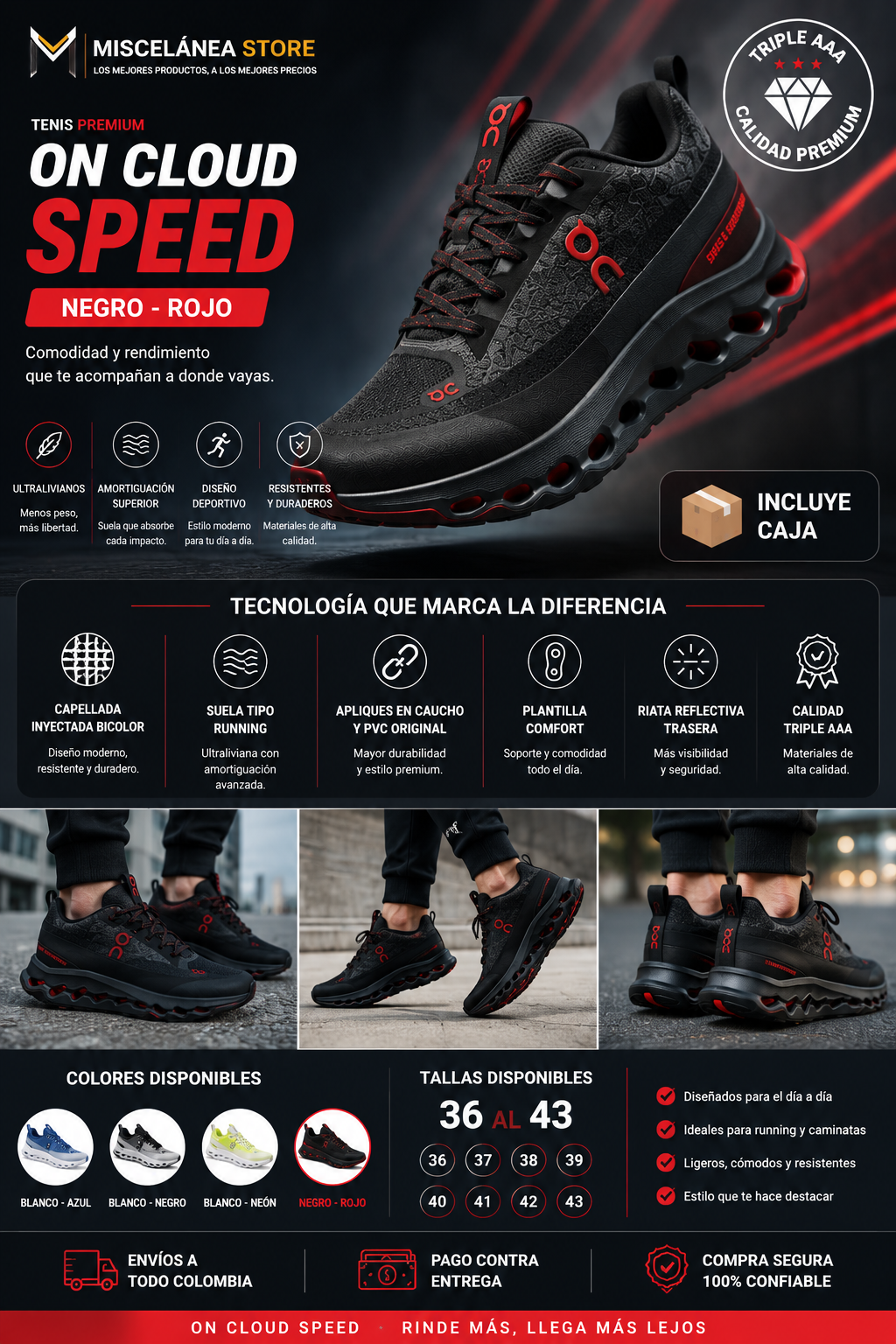 TENIS PREMIUM ON CLOUD SPEED