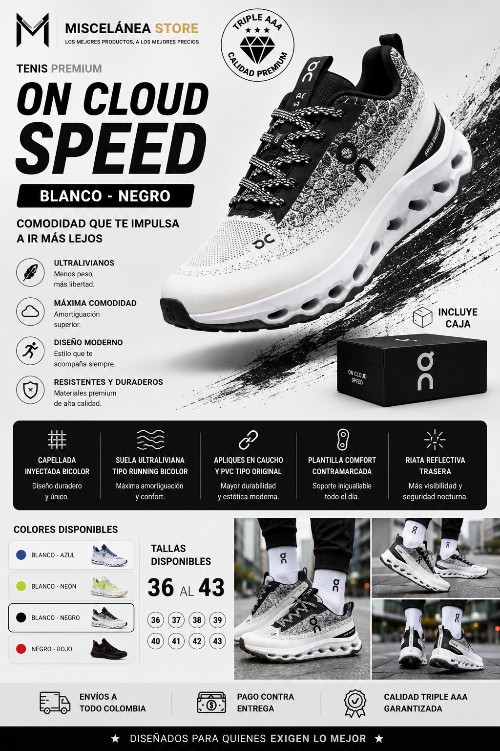 TENIS PREMIUM ON CLOUD SPEED